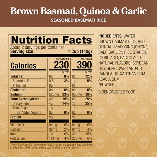 Image of Royal Basmati Brown Rice with Quinoa and Garlic - (6 Pack) 8.5 oz Pouch