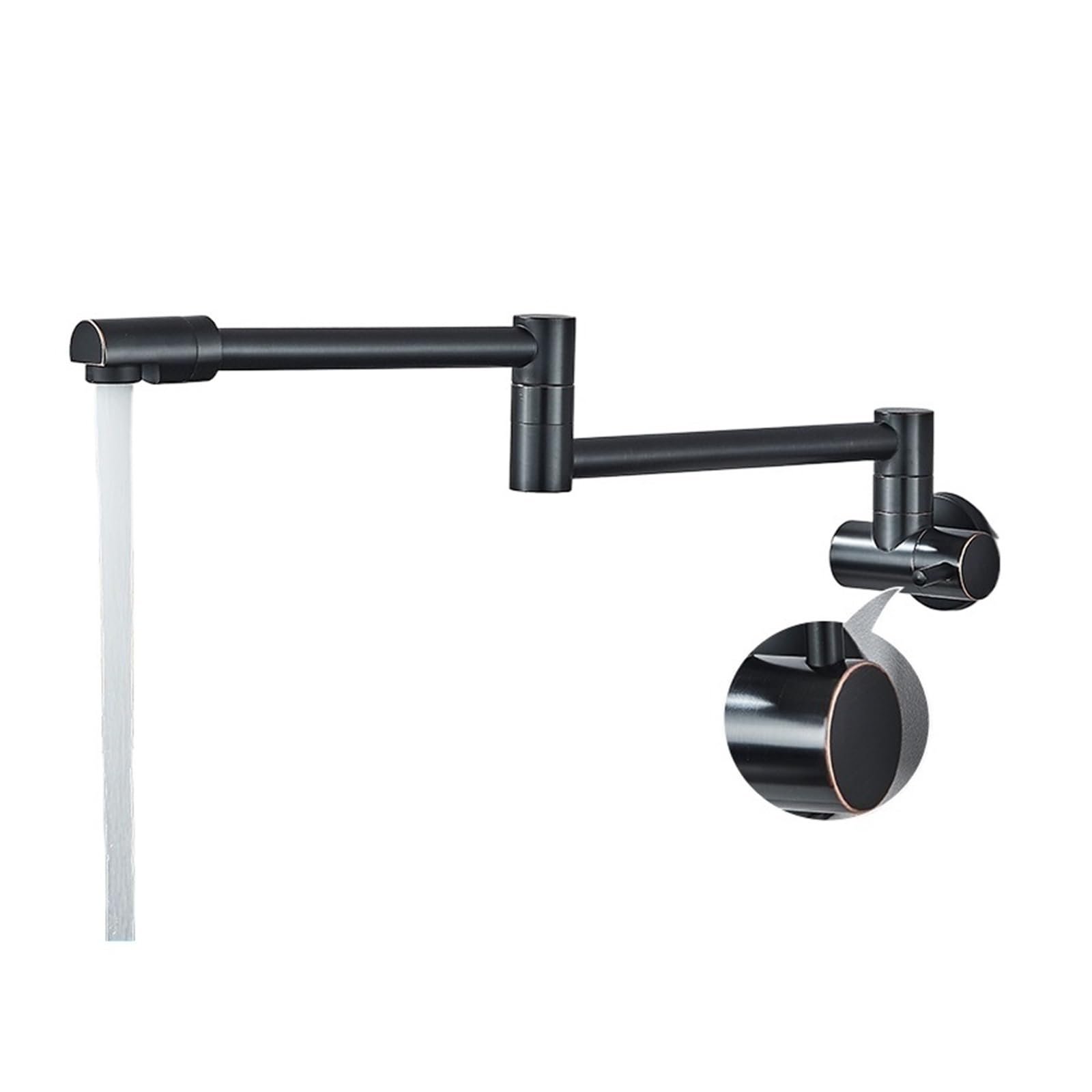 Gqnblvhzupdm B-Oil Rubbed Bronze Kitchen Faucets, Chrome Nickel Black Brass Pot Filler Tap, Wall Mounted Kitchen Faucet, Single Cold Hole Rotate Folding Spout(B-Oil Rubbed Bronze)