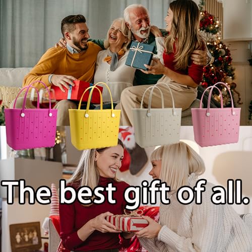 GBB Rubber Large Beach Tote Bag Portable Travel Bag Waterproof Travel Handbags for Beach all Purpose Storage Bags(rose red, Medium) by GBB - Used condition - Image 7