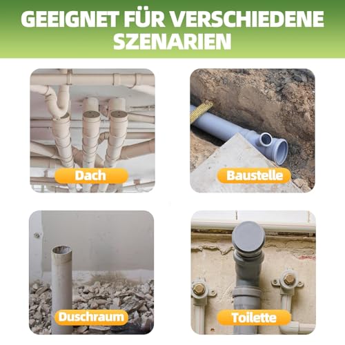 Lüftungsrohr Abdeckung Endstück Abdeckung für Lüftungsrohr - ID 150 mm Lüftungsrohr Endkappe, OD 160 mm PVC Abdeckkappe, Rohrabdeckung für Muffenstopfen DN 150-160mm, Rohr Deckel (1 Stück, Weiß)