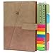Produktbild TSY Notizbuch Nachfüllbar, PU Leder Weiche Abdeckun Personal Organizer Planer, Ringbuch Reise Tagebuch mit Magnet-Verschluss Stifthalter Steckplätze für Karten und 160 Seiten (Beige, A5)