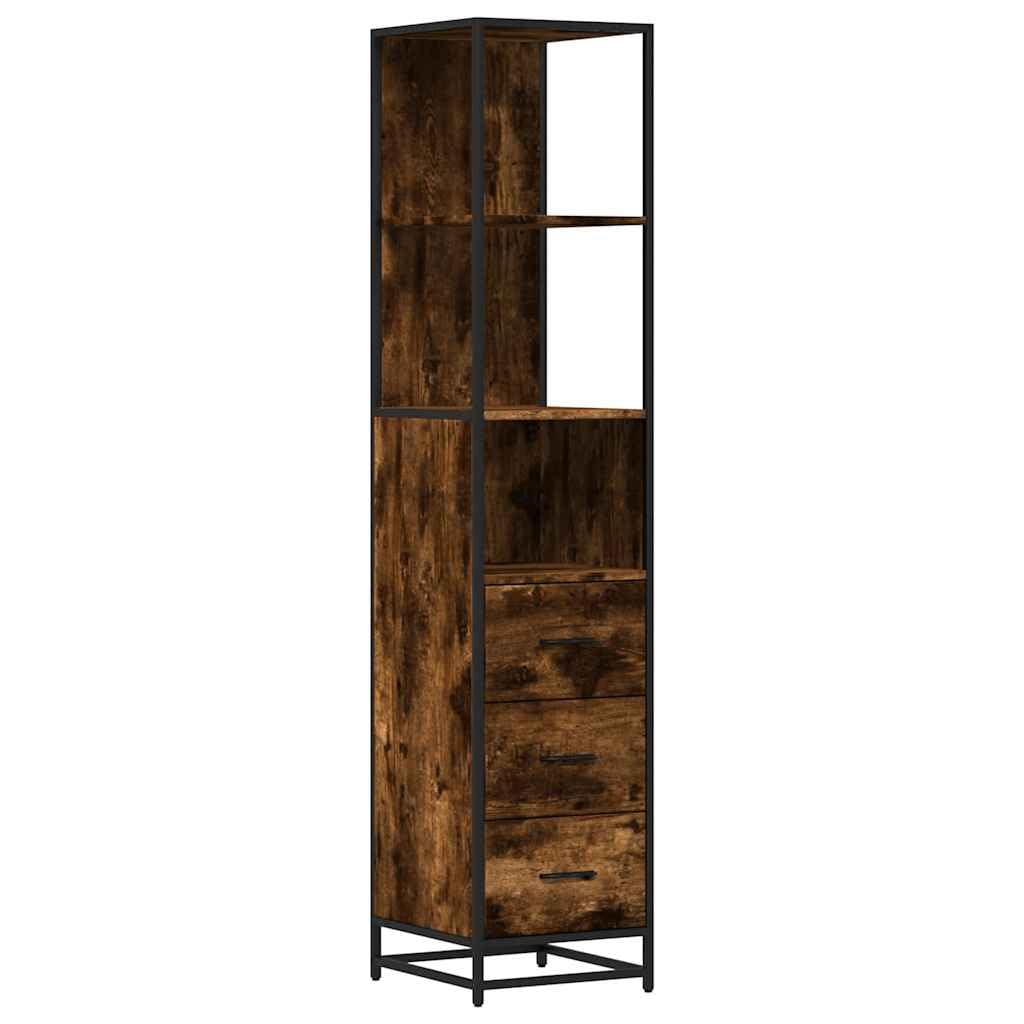 vidaXL Szafka łazienkowa, przydymiony dąb, 35x37,5x166 cm, szafka do przechowywania w łazience, szafka podłogowa w łazience, meble łazienkowe