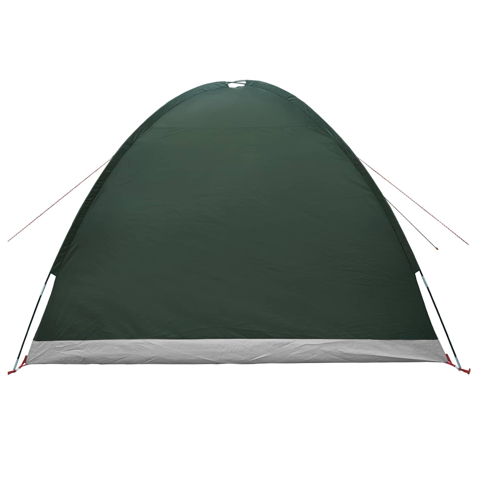 Tente de cabane avec toit vert militaire 4 personnes polyester et acier 398 x 260 x 177 cm imperméable avec porte zippée et housse de pluie pour camping vacances en famille