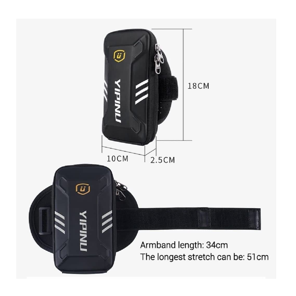 Wodoodporna Odblaskowa Opaska na Ramię Sport Running Gym CyclingBbk Vivo Iqoo 10 5G (2022) - Czarny