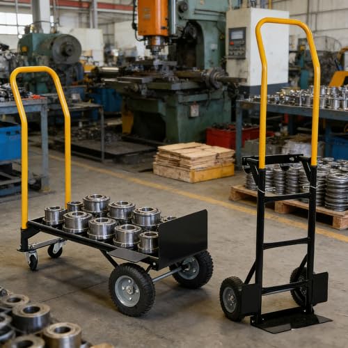 Carretilla multiusos convertible con ruedas giratorias y plataforma resistente miniatura 4
