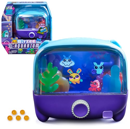 Bitzee Aquarium, Tanque Interactivo con 30 Criaturas Marinas Digitales, Gran Pantalla y Luces LED, Mascotas electrónicas táctiles Que reaccionan al Toque, Regalo Ideal para niños y niñas Desde 5 años