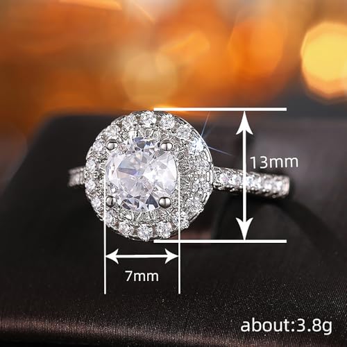 Graceful Round Cubic Zirconia Eternity Ring for Women Luxury Wedding Band Jewelry for Female2