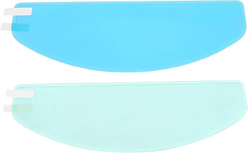 Motoforti 2 unids 9.65" x 3.46" a prueba de lluvia anti niebla película para casco de motocicleta universal anti niebla resistente a la lluvia