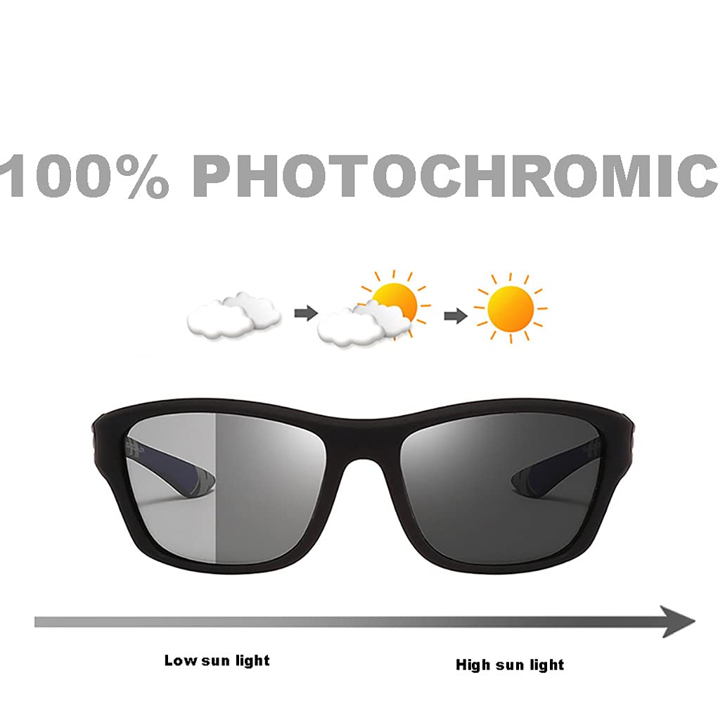 Gafas de sol fotocromáticas polarizadas para hombres y mujeres, protección UV, ciclismo, conducción, deportes