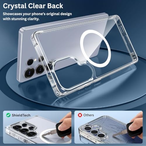 Image of ShieldTech Crystal Clear Mobile Phone Case Cover Compatible for Samsung Galaxy S26 Ultra 5G | Mag-Safe Compatible | Shockproof TPU Transparent Back Cover Case for Samsung Galaxy S26 Ultra