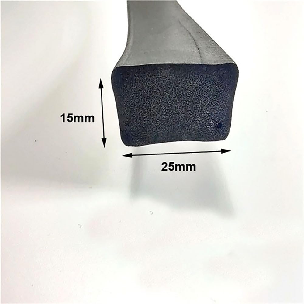 Guarnizione In Gomma for Porta Dell'armadio Da 5 M In Schiuma EPDM Nera | Schiuma a cellule chiuse, resistente compressione, -30 a 150°C, sigillatura quadri elettrici(25mmX15mm)
