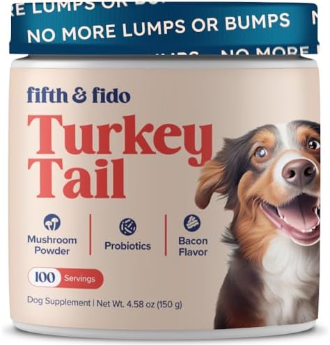 Turkey Tail Mushroom for Dogs – Turkey Tail Mushroom Powder for Dogs Guards Against Lumps & Bumps – Dog Turkey Tail Supplement – Turkey Tail for Dogs Supports Dog Gut Health Probiotics & Turkey Tail