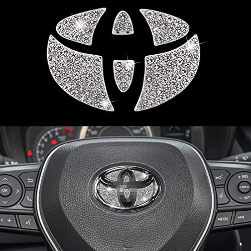 URSTOUD Steering Wheel Logo Caps for TOYOTA Diamond Trim Covers Sticker Bling Crystal Emblem Overlay Decal Decorations,Shiny Interior Accessories Fit for Camry/Corolla/Rav4/4runner/Highlande(SILVER) URSTOUD Steering Wheel Logo Caps for TOYOTA Diamond Trim Covers Sticker Bling Crystal Emblem Overlay Decal Decorations,Shiny Interior Accessories Fit for Camry/Corolla/Rav4/4runner/Highlande(SILVER)