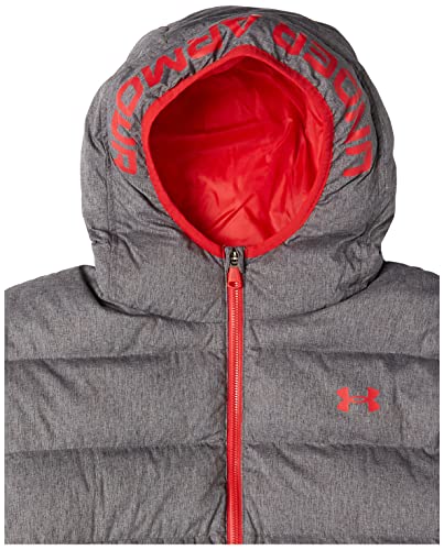 Under Armour Boys Colorblock Jacket, Mid-Weight, Zip Up Closure, Repels Water Pronto Puffer, Pitch Gray/Red, Large Us #TOP3