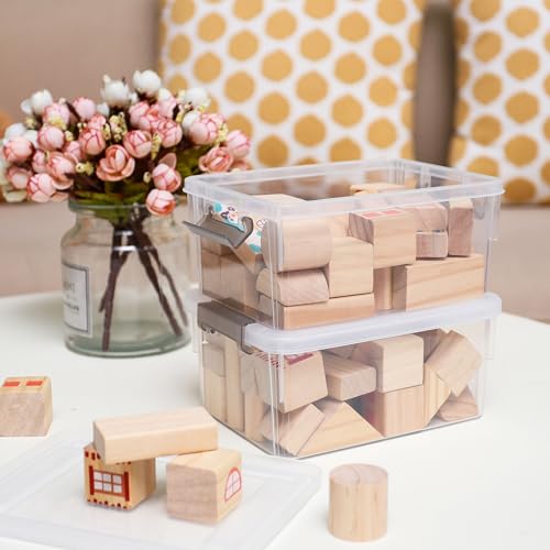 Image of 8Packs 3.2Qt Small Clear Storage Bins with Lids, Plastic