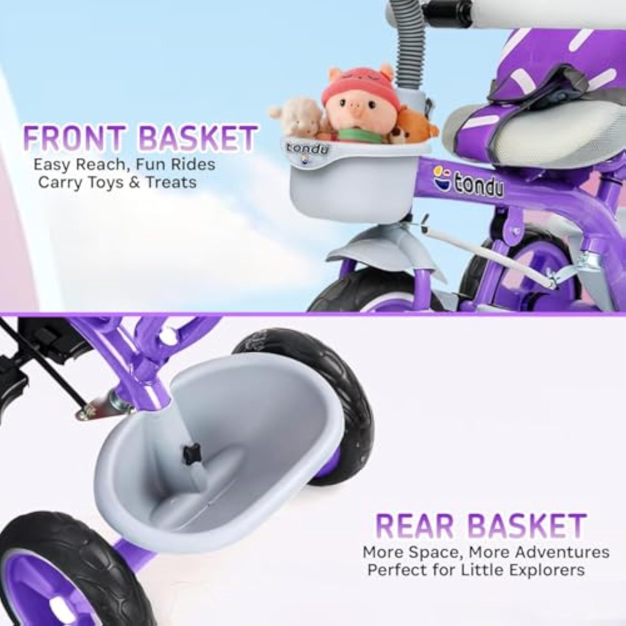 Tricycle for Kids with Canopy and Storage