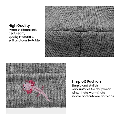 Image of Embroidery Goth Beanie Knit Hats for Men & Women, Embroidery Winter Hats Skull Cap