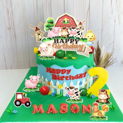 Decoración de pastel de cerdo y vaca JeVenis para tarta de cumpleaños
