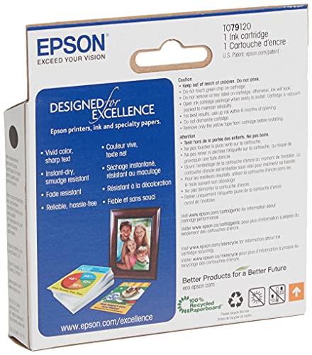 Epson T079 Claria Hi-Definition -Ink Standard Capacity Black -Cartridge (T079120) For Select Epson Artisan Photo Printers #TOP2