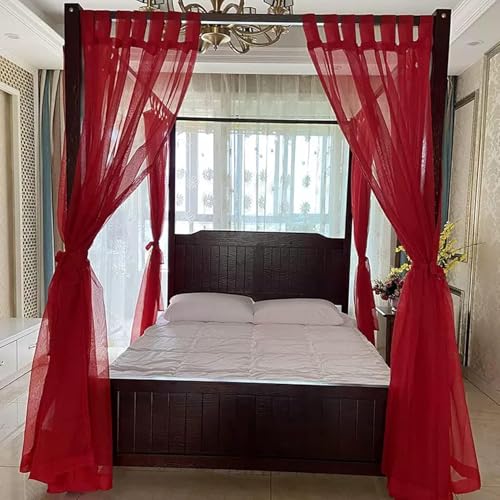 HDSDVNON Juego De Dosel Romántico For Cama con Transparencias: Diseño Lujoso De Doble Capa con 4 Postes Y Cubierta Superior, Ideal For Bodas, Dormitorios De Adultos(#1,#10)