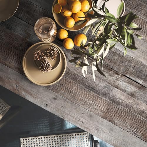 Image of Livebor Gray Wood Peel and Stick Wallpaper Wood Wallpaper 17.7 inchx 120 inch | Wood Contact Paper Shiplap Wood Wallpaper Peel and Stick Wooden Wall Rustic Distressed Plank for Walls and Countertops