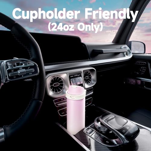 Image of Meoky 24 oz Insulated Stainless Steel Water Bottle with Straw for Travel