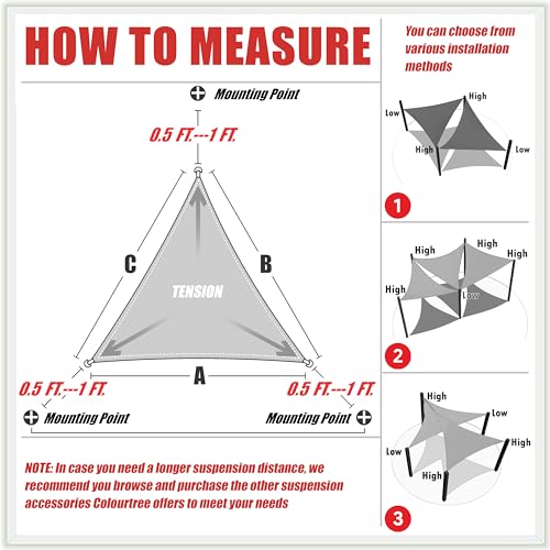 16' x 16' x 22' Beige Right Triangle Sun Shade Sail - UPF 50 Canopy for Outdoor Use (Custom Sizes Available)