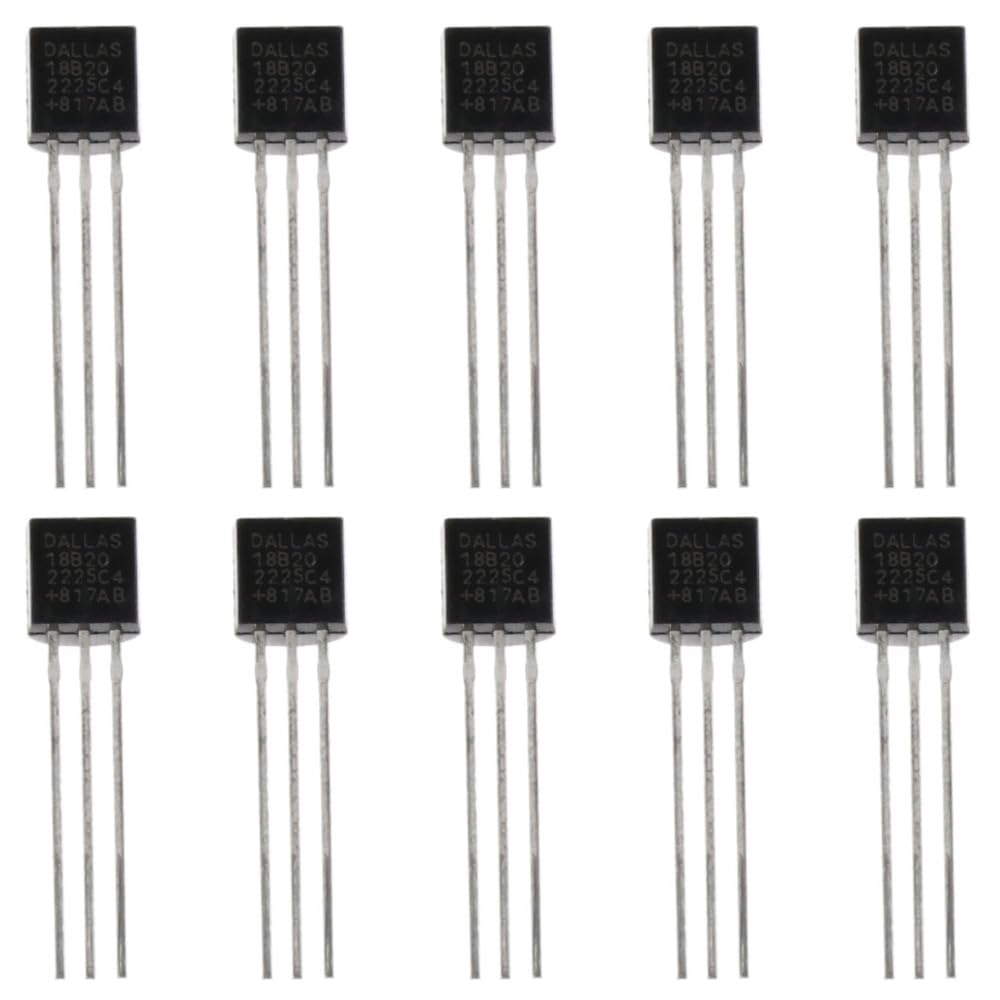 SHUATI DS18B20 10pcs Black Durable 18B20 TO-92 3 Pins Wire Integrated Circuit Temperature IC Sensor Industrial