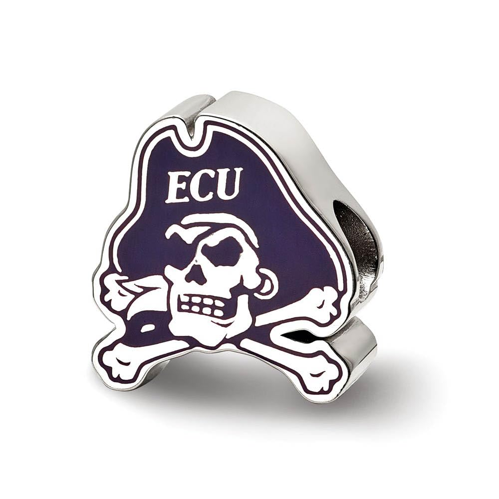 LogoArt Sterling Silver East Carolina University Enamel Bead Charm