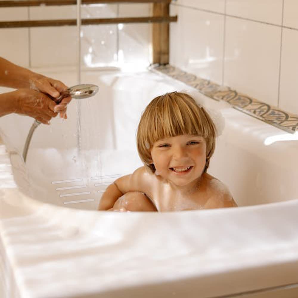 Non Slip Bathtub Stickers with Plastic Scraper, Clear Waterproof Anti Slip Adhesive Bath Tub Strips Treads for Bathroom/Shower Stall/Stairs