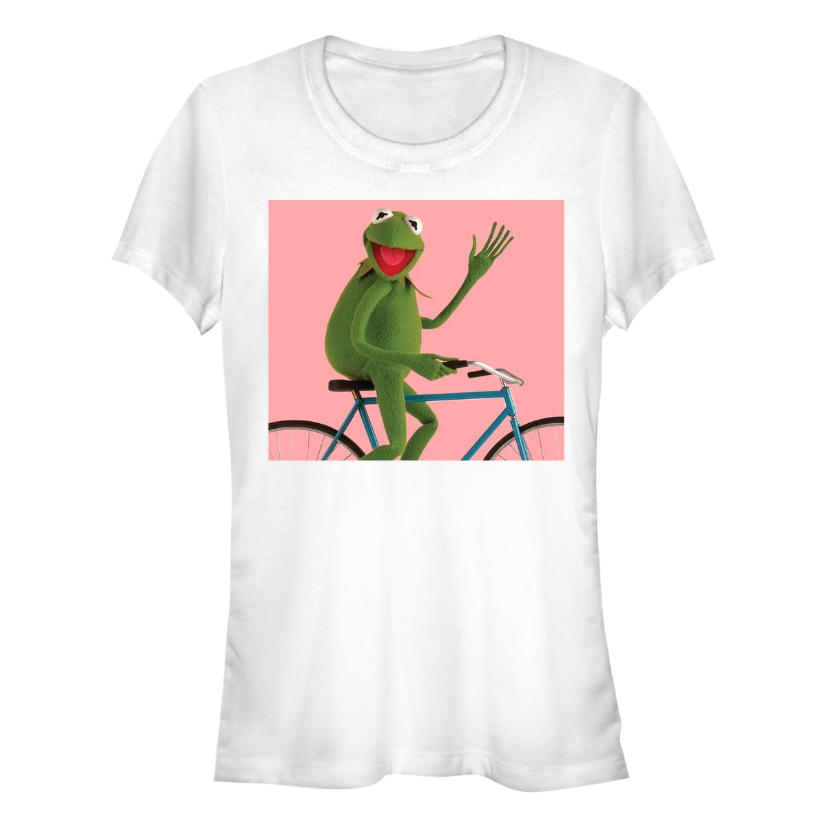 Muppets - Biking Kermit Bisiklet Yaka T-Shirt Tişört Kadın