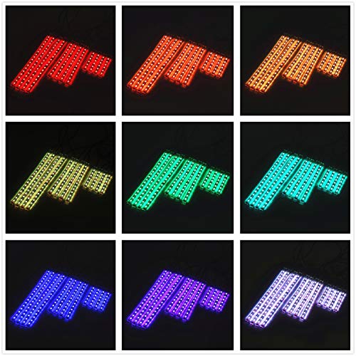 AMBOTHER 12Pcs Motorcycle LED Light Kit Strips RGB Waterproof with APP IR RF Wireless Remote Controllers Multi-Color Underglow Neon Ground Effect Atmosphere Lights