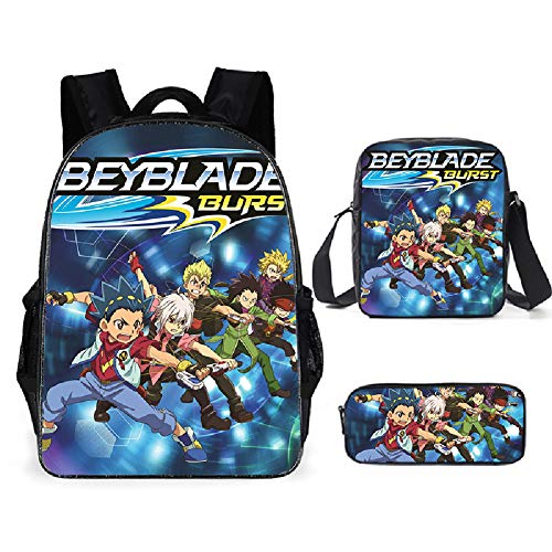 YLG 3PCS Mochilas Infantiles Beyblade Burst Impresión 3D Bolsas Escolar Impermeable