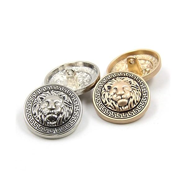 10PCS Clothes Buttons - Fashion Lion Head Sewing Button Round Shaped Metal Button Set for Men Women Blazer, Coat, Uniform, Shirt, Suit and Jacket (Gold, 25mm) - Image 5