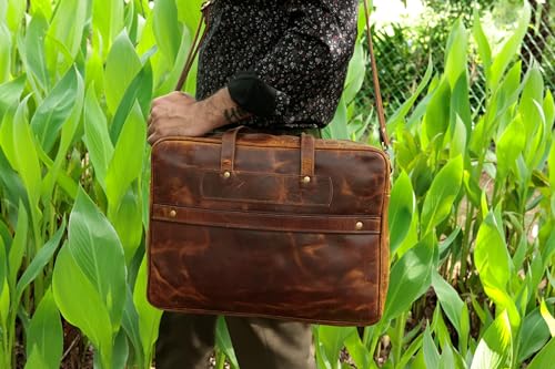 16 Inch Leather briefcases Laptop Messenger Bags for Men and Women Best Office Satchel Bag2