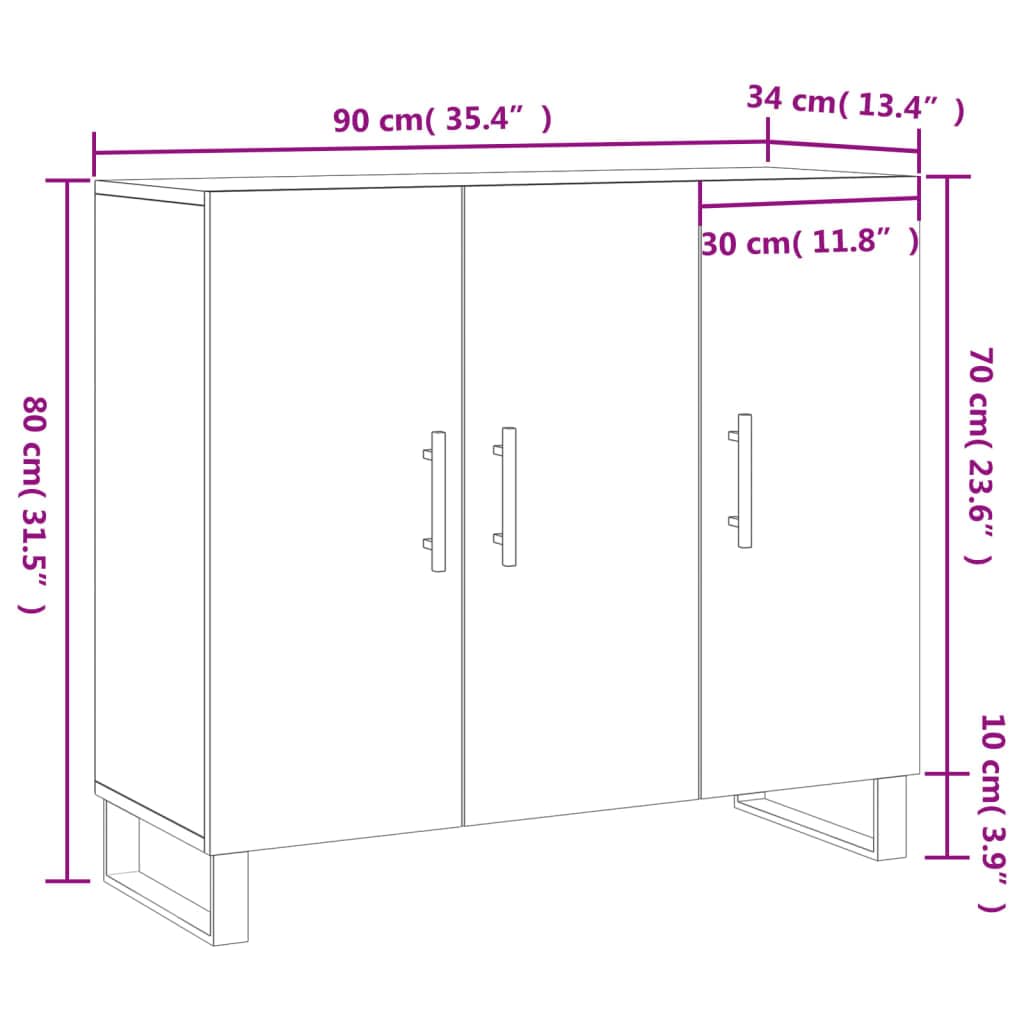 vidaXL Szafka, szarość betonu, 90x34x80 cm, materiał drewnopochodny