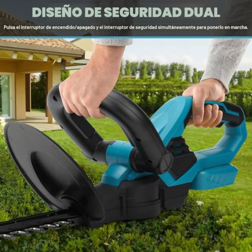 Miniatura 6 de Cortasetos inalámbrico de 20" con 2 baterías de 2000 mAh, Tijeras de Mano para arbustos y césped, 2000 RPM