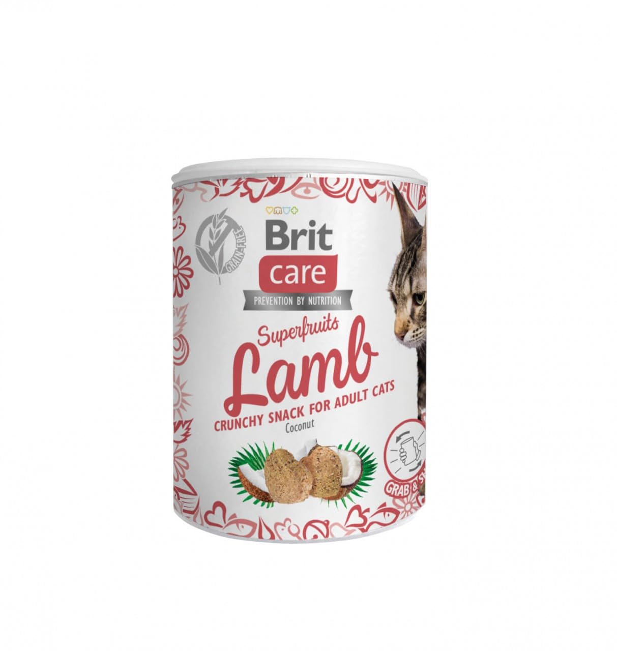 Brit Care Superfruits Lamb, Crispy Snack for Adult Cats with Coconut, 100 g