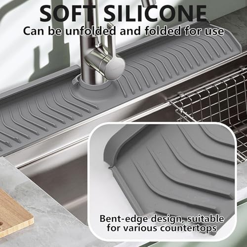 Protector contra salpicaduras de silicona texturizada para grifo de fregadero de 30 pulgadas 6