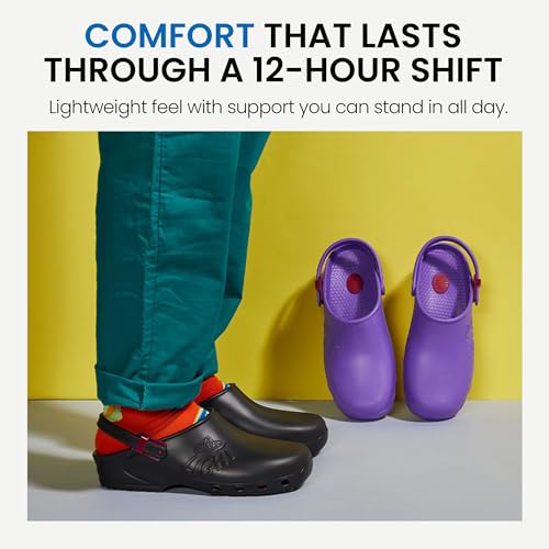 Image of CALZURO Lights Clogs - Italian Made Lightweight Work Shoes for Professionals - EVA Non Slip Clogs for Kitchen, Hospital, Garden, Restaurant - Machine Washable Side Ventilation - Men & Women