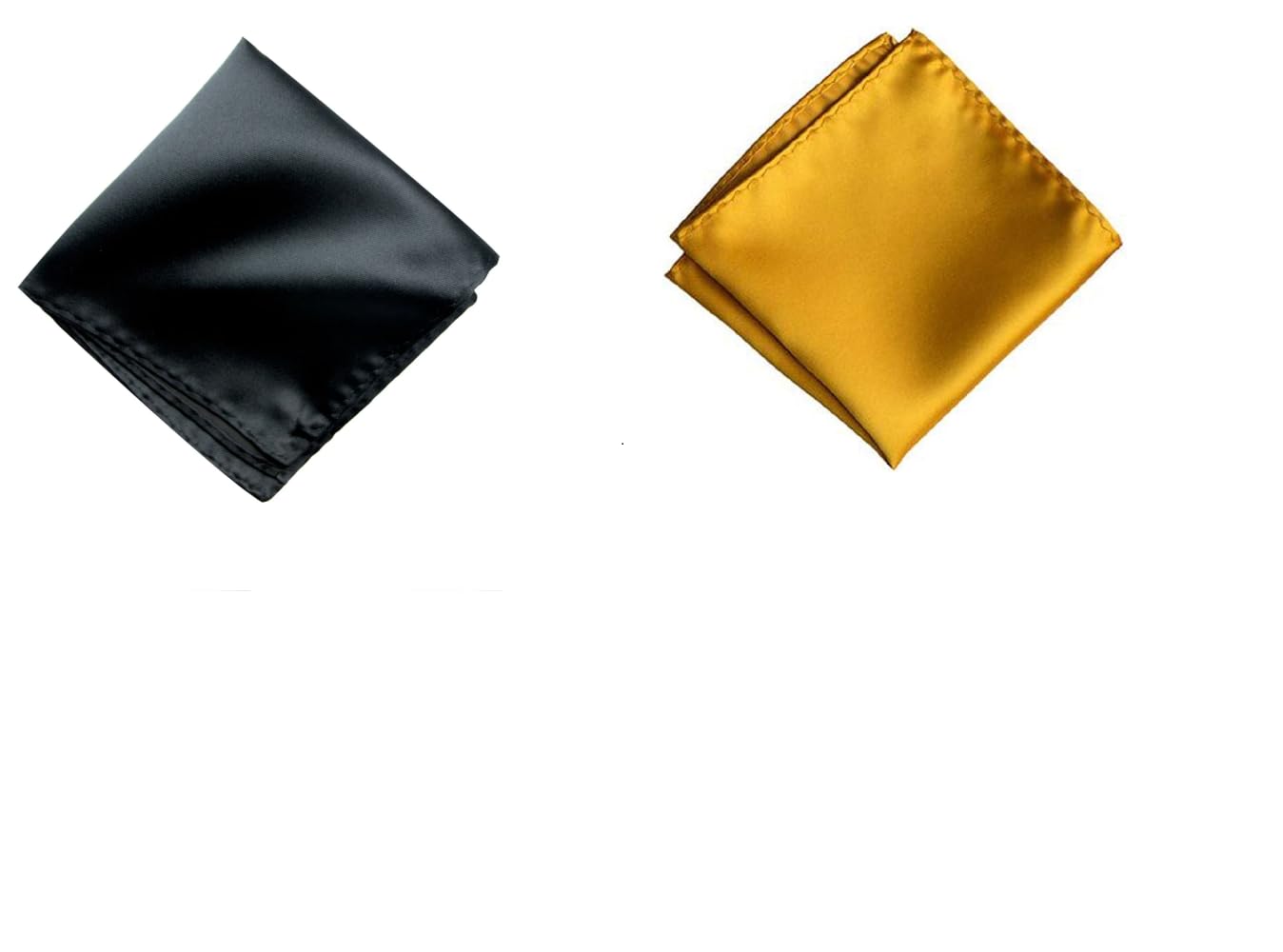 Men's Pocket Square Set – Black & Mustard (Pack of 2) | 10x10 inch Satin Finish Handkerchief for Suit, Blazer, Tuxedo, Wedding & Formal Events-image-38