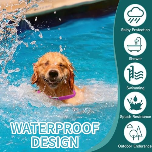 BKEPDY Hundehalsband 2 Stück Effektiver Schutz vor Ungeziefern Wasserdicht Einstellbares Floh und Zeckenschutz für Hunde Alle Größen und Rassen (Rosa)
