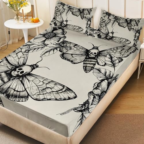 Parure de lit papillon de mort 1 personne drap housse 2 taies - 5