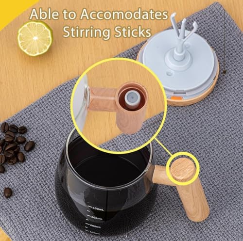 Image of Self-Stirring Coffee Mug 400ml - Electric Automatic Mixing Cup with Lid, Borosilicate, Rechargeable Operated Blender for Coffee-Milk-Protein Shakes, Portable Mug for Home, Office & Travel