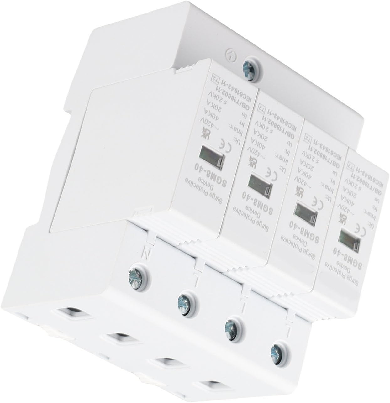 House Protector, 4P 40KA House Din Rail Low-Voltage Protector Arrester Device for