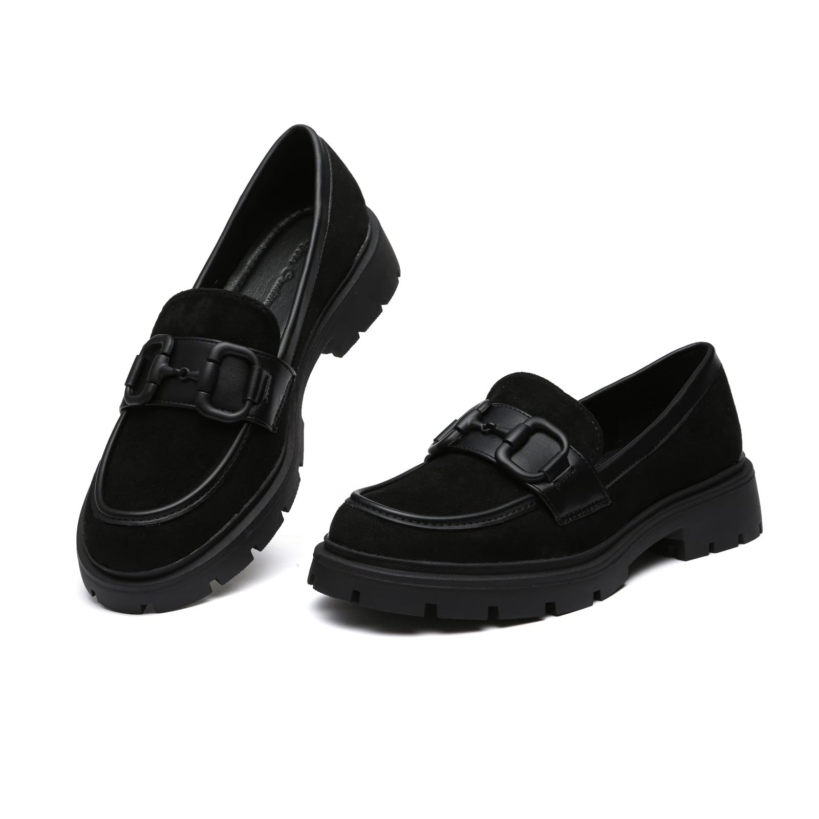 Women Penny Loafers Casual Hollow Out Slip On Chunky Platform Loafers Work Shopping Travel Shoes