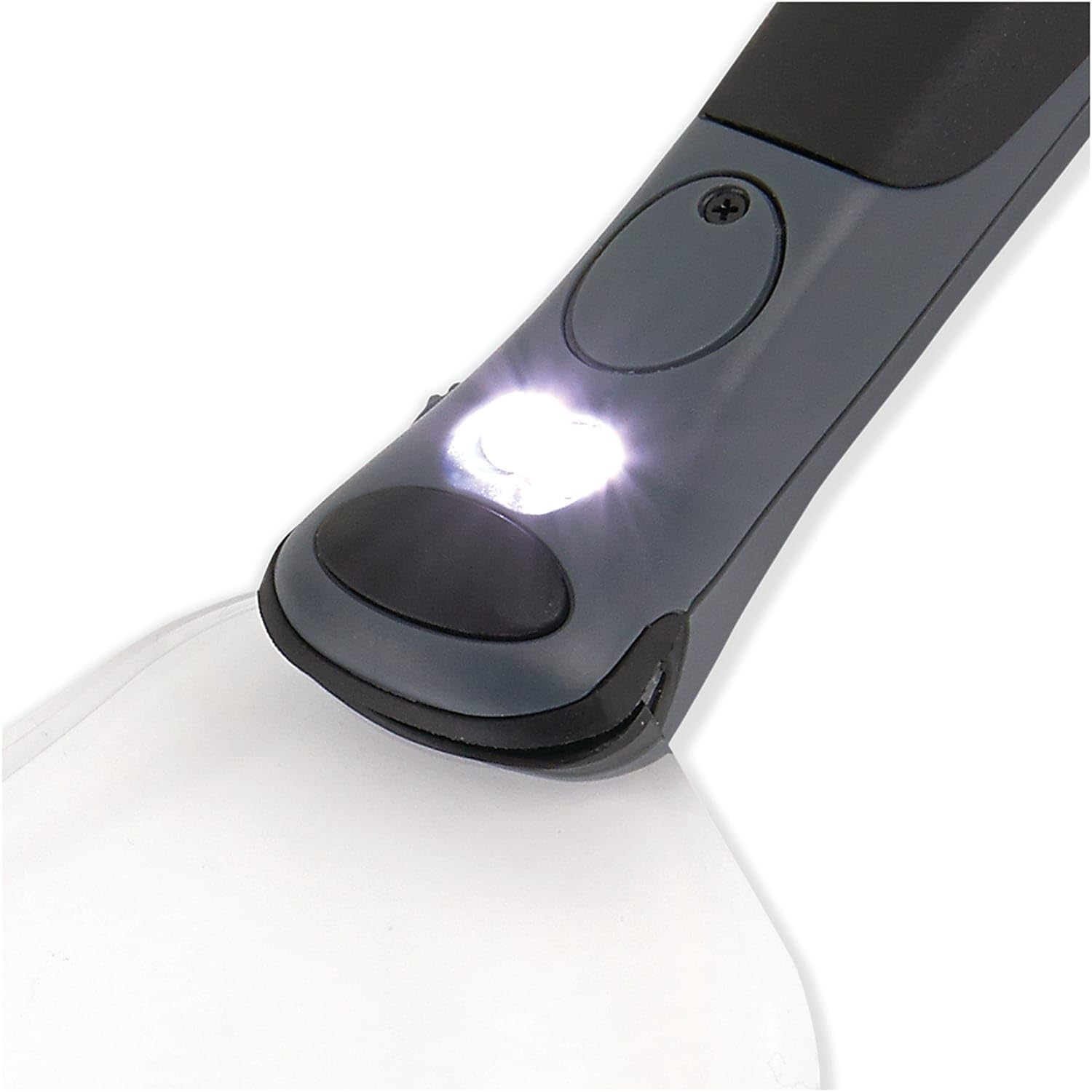 Loupe Rectangulaire Sans Bord RM-77 Avec LED - Grossissement 2x, Lentille Large 12x7 Cm, Poignée Ergonomique