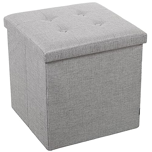 DRW Puf pegable con almacenaje 45x45x45 cm (Gris Poliester)