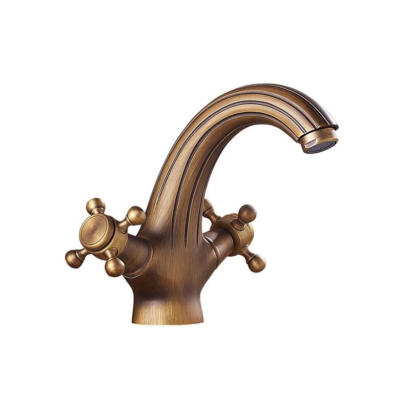 Robinet de lavabo en laiton massif au style antique et authentique