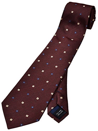 [TAVARAT] [タバラット] ネクタイ ビジネス シルク 100% 日本製 西陣織 花柄ドット (ワインレッド)